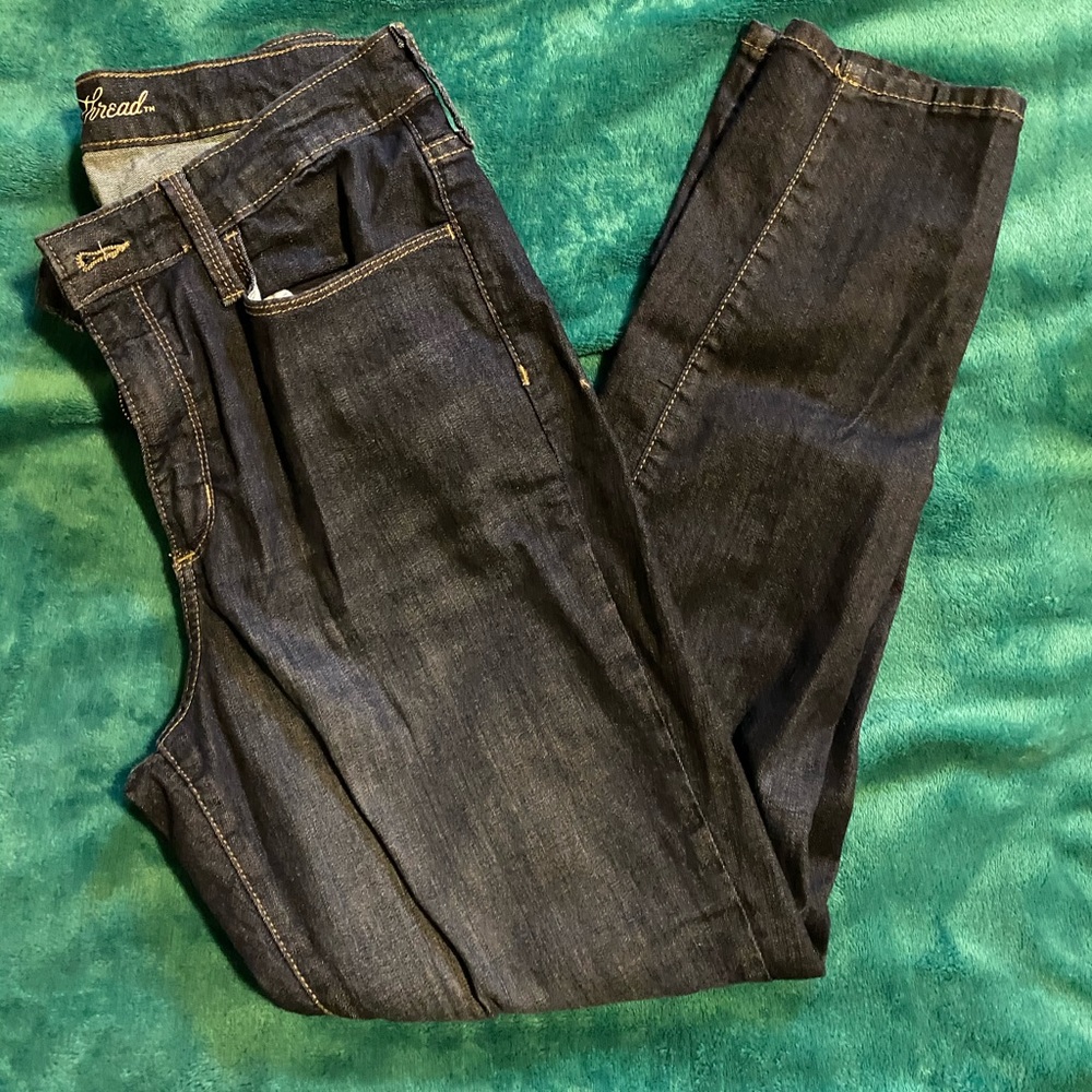 Dark wash skinny jeans